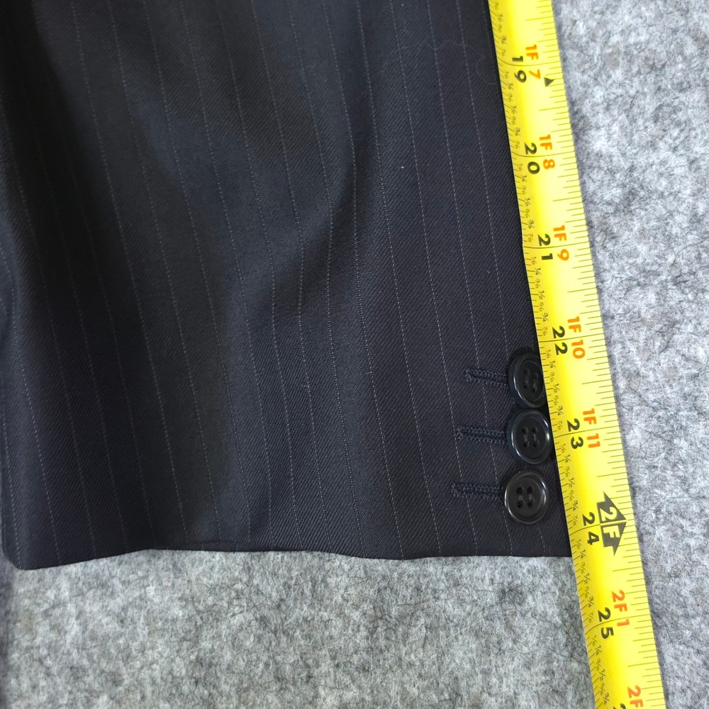 Canali Mens 3 Button Suit Dark Navy Pinstripe Made in Italy Wool  size 44R - Picture 12 of 16